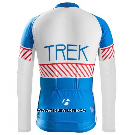 2016 Maillot Ciclismo Trek Bontrager Bleu et Blanc Manches Longues et Cuissard